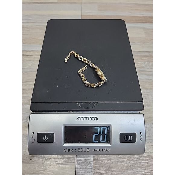 Vintage 10k gold filled Hamilton watch. Band is 1/20 10k GF and sterling silver - Picture 9 of 9